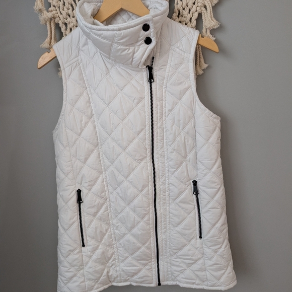 Andrew Marc vest Small White Quilted Collared - Picture 4 of 5